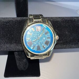 Men's Blue Face Sparkle Dial Fashion Wristwatch Band Party Hip Hop New Battery